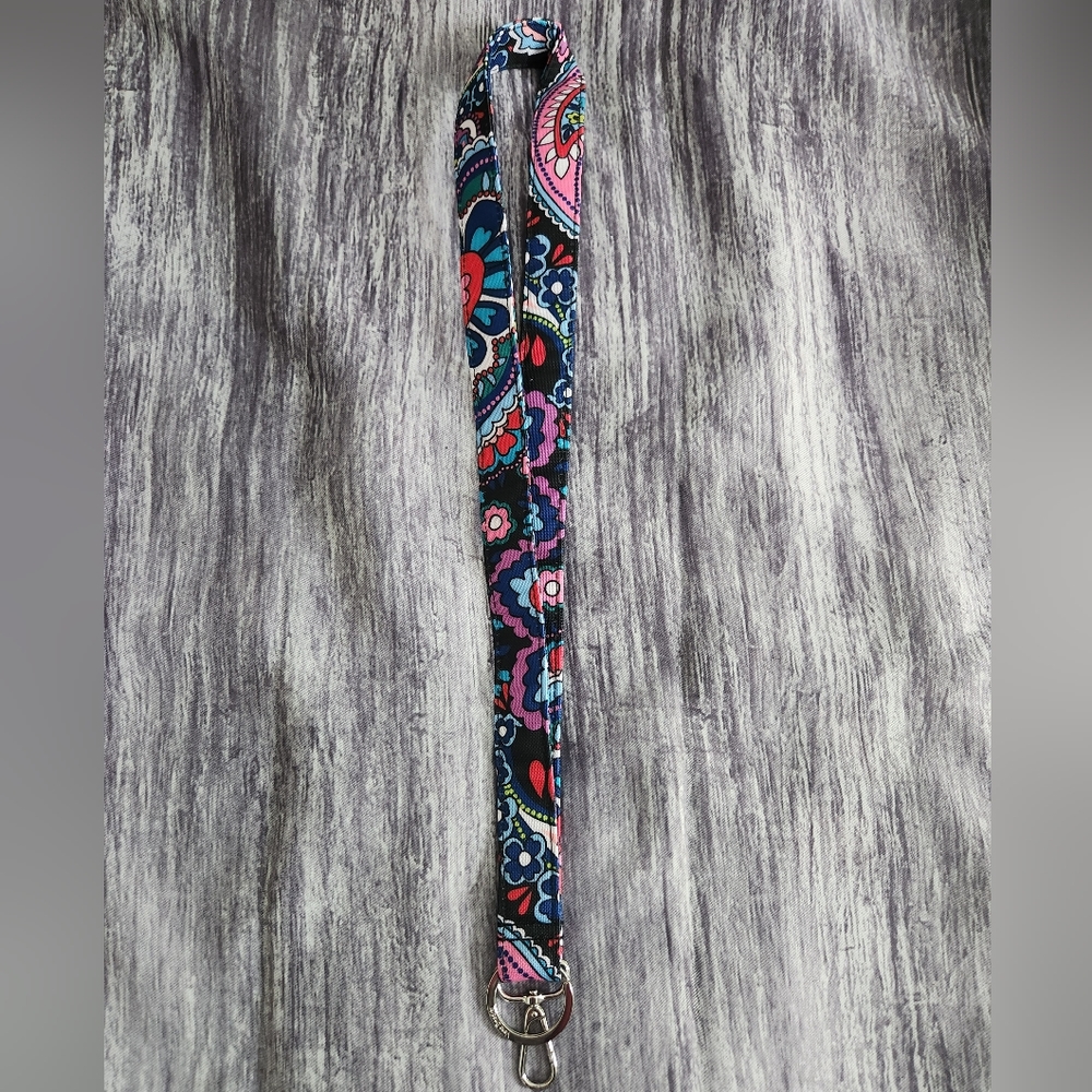 Vera Bradley Lanyard NWOT Black Paisley